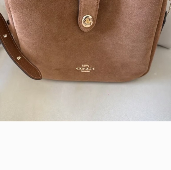 Coach Brown Suede Shoulder Bag - Picture 5 of 9